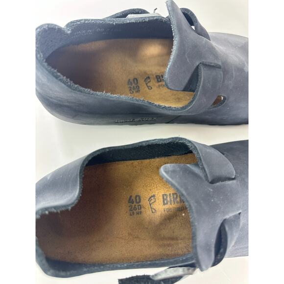 Birkenstock London Oiled Leather Nubuck Clog Sandal Black Women's Size 9 Men's 7 - Picture 6 of 16